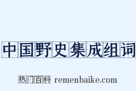 中国野史集成组词是什么意思的图片